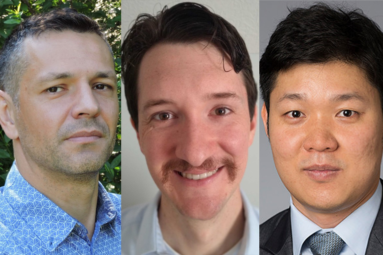 Headshots of Bogdan Nica, Walter Pettus, and Hosop Shin